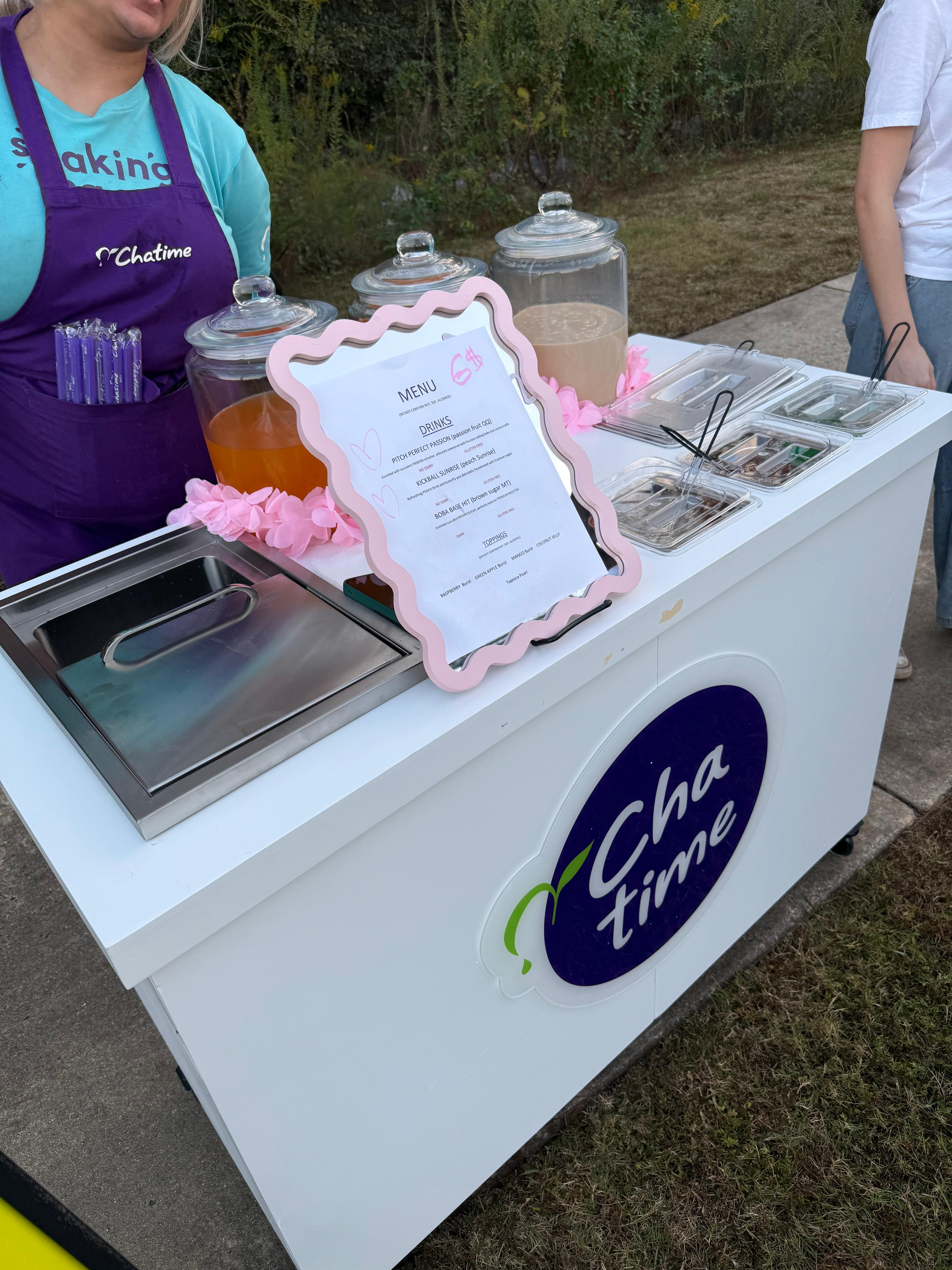 Boba cart setup